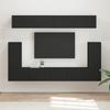 TV Cabinet Set 5 Pieces Black Engineered Wood