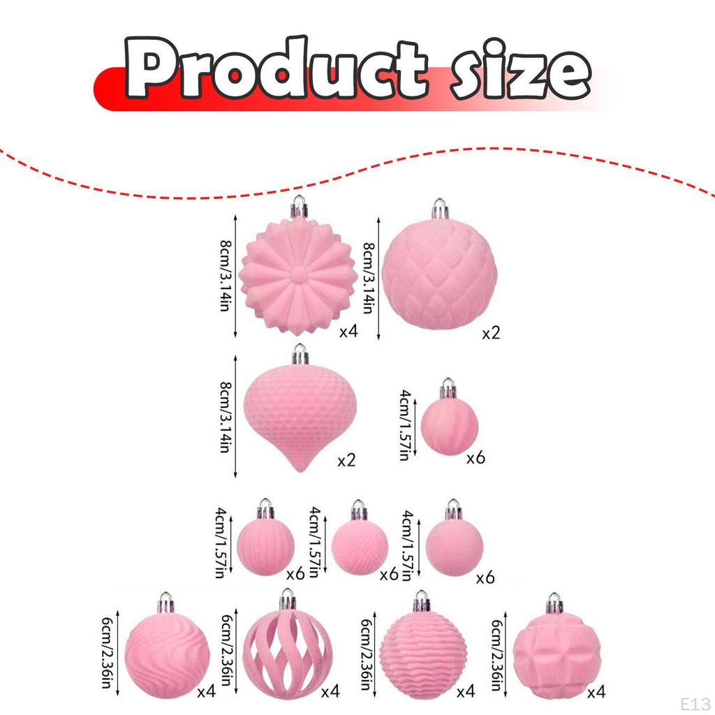 48 Pieces Christmas Ball Ornaments Shatterproof Thoughtful Gift Hanging Balls