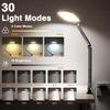 Led Desk Lamps for Home Office, Eye-Care Architect Light with Clamp, Dimmable Zoom Lighting with 3 Color Modes & 10 Brightness, Smart Computer Ring