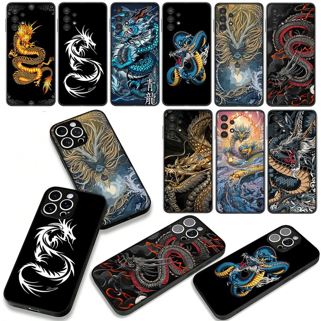 Black Dragon Cool Phone Cover Case for Xiaomi Redmi Note 14 12 13 ProPlus A3 Pro Plus 12C 13C 14C 5G 4G Casing