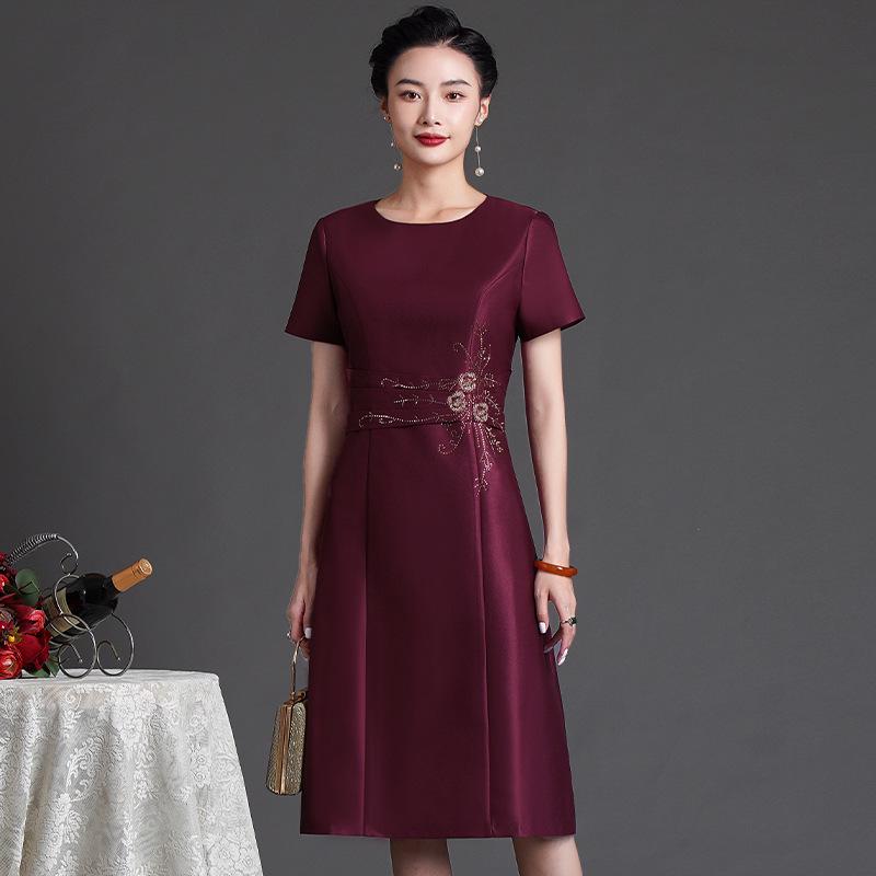 L10486 Spring High-End Plus Size Mother of the Bride A-Line Slimming Dress