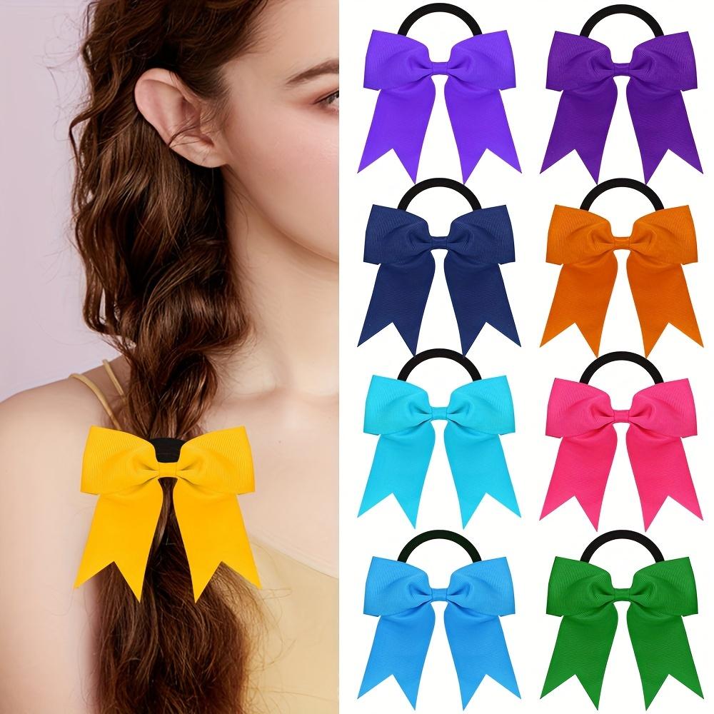 Vibrant Solid Color Hair Bows - Elastic Hair Ties for Women - Hair Accessories with Rope Design, Easy to Use, and Comfortable Wear