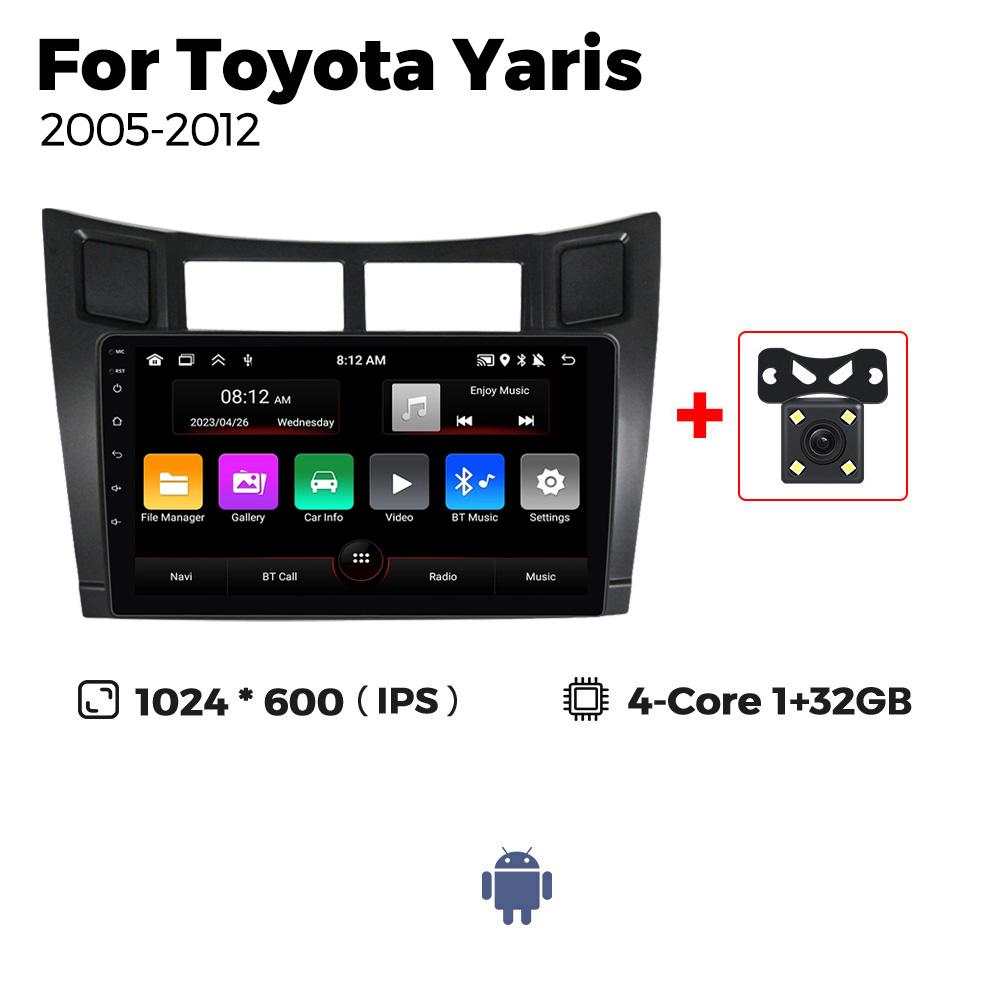Android 13 Car Radio Multimedia Video Player For Toyota Yaris 2005-2012 WIFI GPS Navigation Carplay Auto Stereo 2Din Head Unit