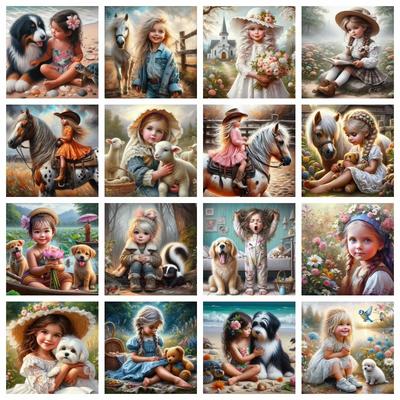 DIY Diamond Painting Lovely Child Cross Stitch Kit Mosaic Art Diamond Painting Full Circle Diamond Home Decoration