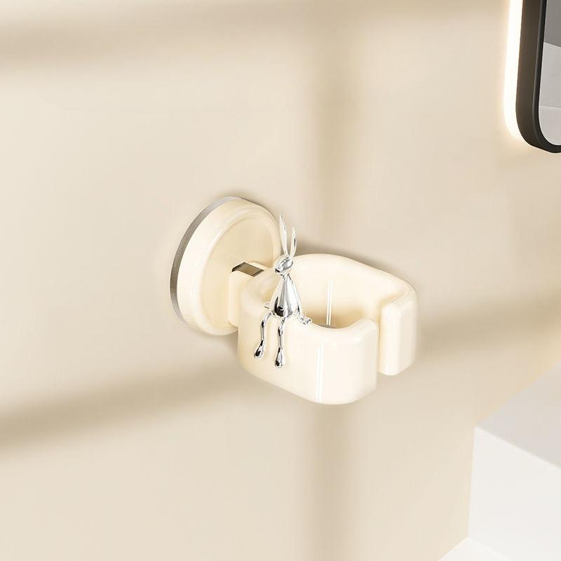 

Suction Cup Hair Dryer Storage Rack, Bathroom, No Need for Drilling, Lazy Person Storage Rack, Wall-mounted Air Duct Stand Creamy yellow