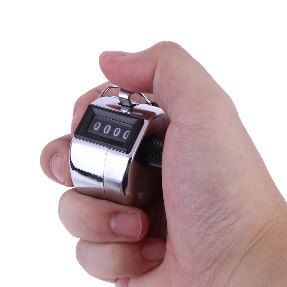 4 Digit Manual Counting Tally Clicker Mini Portable Metal Counter for Soccer Golf Warehouse Counting Device