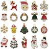 100-teiliges Weihnachts-Tropföl-Legierungs-Schmuckzubehör: Weihnachtsmann, Schneemann, Glocke, Rentier Anhänger für DIY Armbänder.