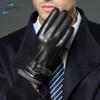 Business Leather Gloves for Men Winter Warm Plus Fleece Thickening  Driving and Riding Sheepskin Glove