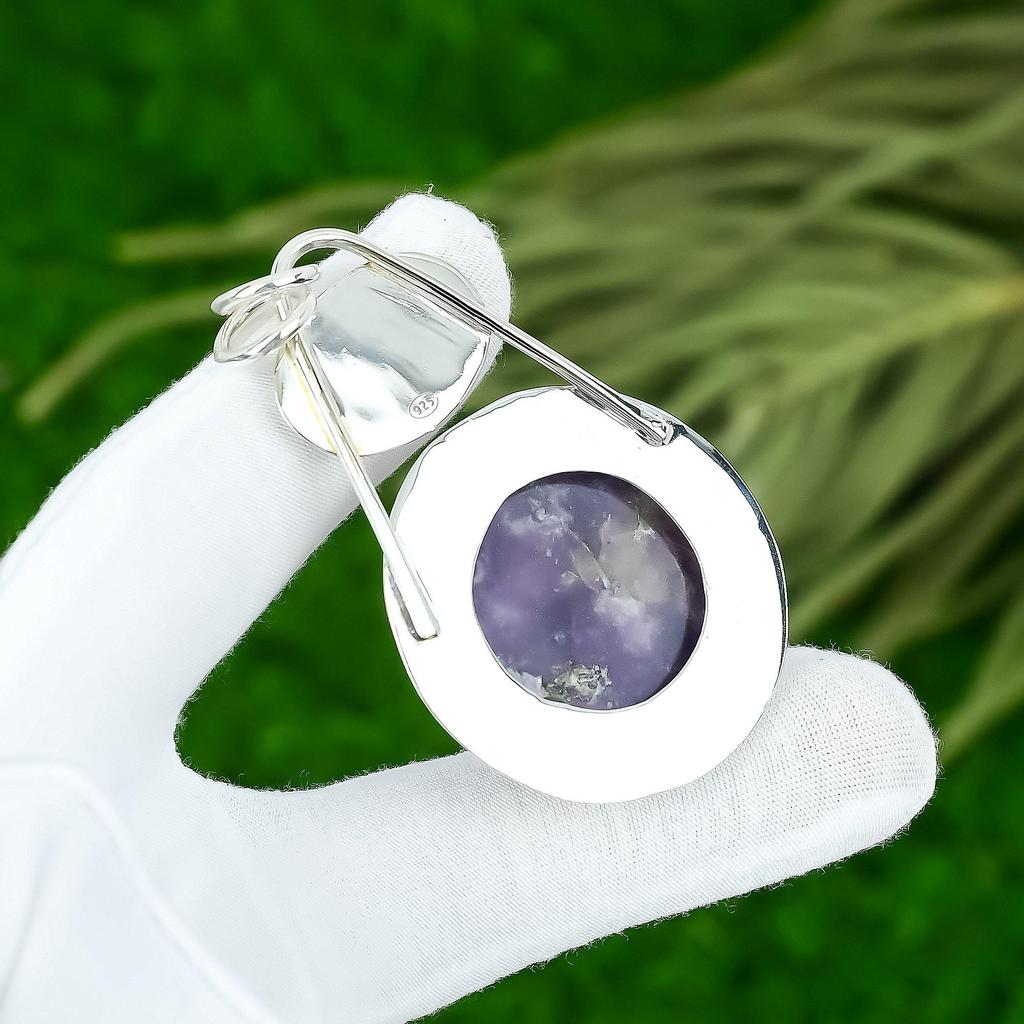 Mothers day Sale Heart Chakra Round Natural Pink Tourmaline Pendant 925 Silver