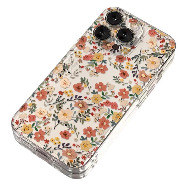 Ins Fresh Small Wildflower iPhone 17Promax Mobile Phone Case Transparent Application Apple 16promax Space Case