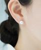 Alleun Swarovski Pearl Convex Earrings Silver 925 8Mm 10Mm