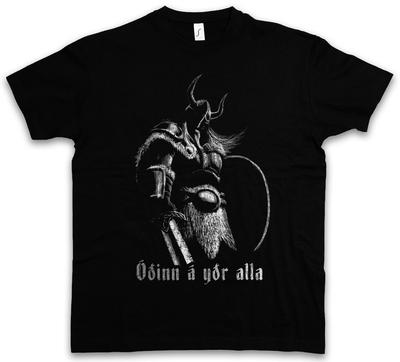 T-SHIRT GRIDO DI GUERRA VIKINGO Wikinger Schlachtruf Vichinghi Norreni Odino possiede tutti voi