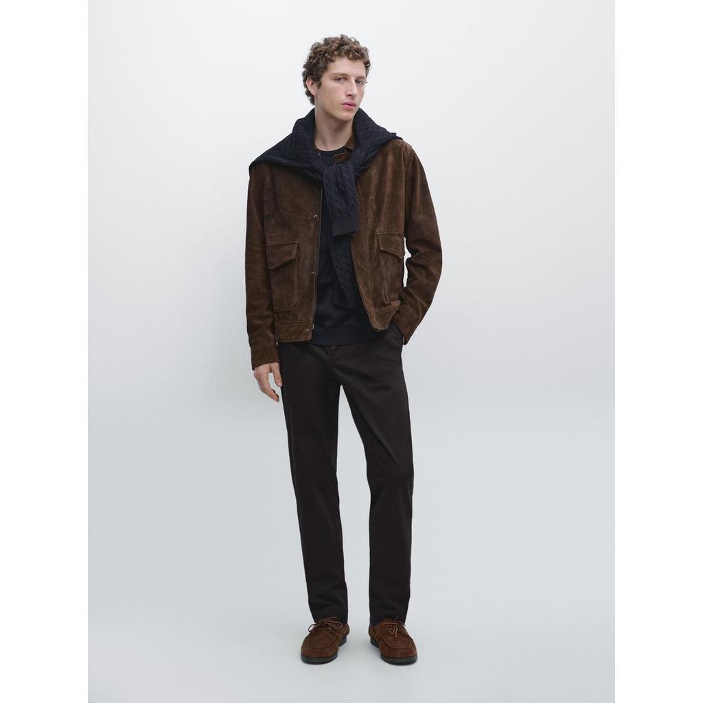 Masimodutti Tapered Fit Micro Textured Pants