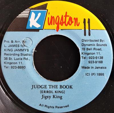 7inch Record JIGSY KING - Judge The Book NONE Kingston 11 1995 Jamaica Reggae, Ska & Dub Used