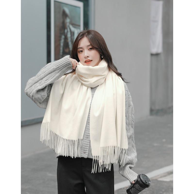 Autumn and Winter Scarf Shawl High end Versatile Solid Color Scarf for Women Autumn and Winter Warm New Imitation Cashmere Scarf