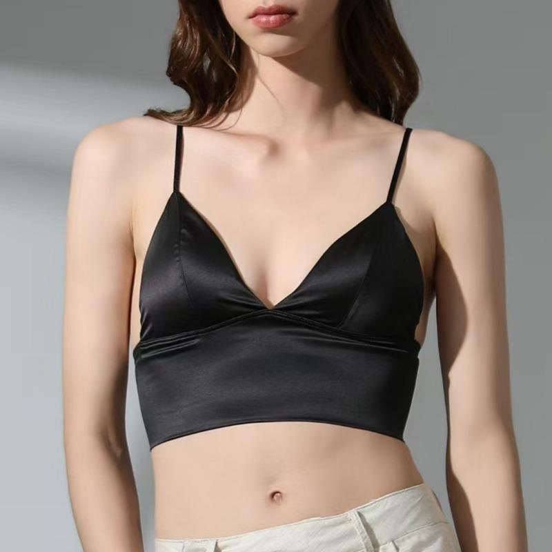 Women's Thin Sexy Triangle Cup No Underwire Smooth Shoulder Vest Type Underwear