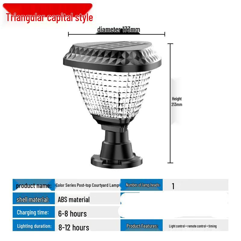 Triangular RGB Solar Garden Post Light