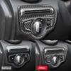 Hot Interior Mouldings For Mercedes Benz W205 C180 C200 C300 C GLC Class Carbon Fiber Headlight Switch Knob Trim Frame Sticker C