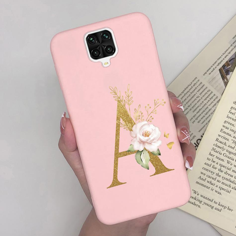 For Xiaomi Redmi Note 9 Pro Case Flowers Letters Silicone Soft TPU Back Cover For Xiomi Redmi Note9 Pro 6.67'' M2003J6B2G Case