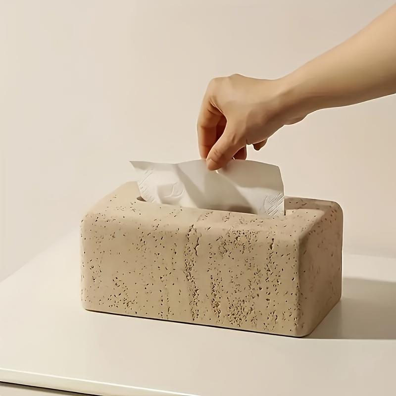 1 ks Čtvercový box na kapesníky, pryskyřičný materiál, do koupelny, obývacího pokoje, kuchyně, ložnice, na pracovní plochu