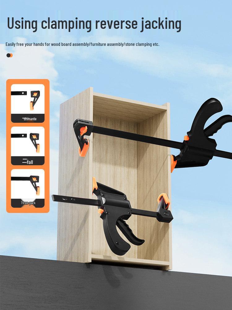 Heavy-Duty Industrial F-Clamp: Quick-Install Woodworking Ratchet Jig Fixer