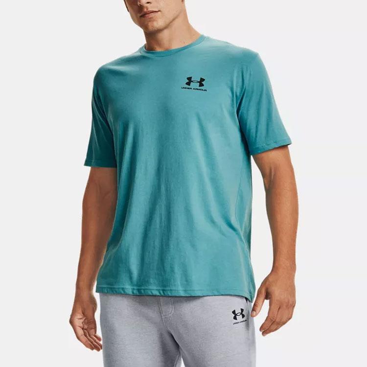 Under Armour Logo Print Sports Running T-Shirt Men T-Shirts Blue 1326799-476