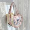 JIAERDI Lolita Transparent White Ita Bag Handbag Women New Heart Leather Crossbody Pain Bag Ladies Sweet Cute Messenger Bag 2025