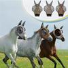 1pcs Leopard Print Horse Fly Masks with Ears - Comfortable, Elastic & Durable Riding Gear for Horses