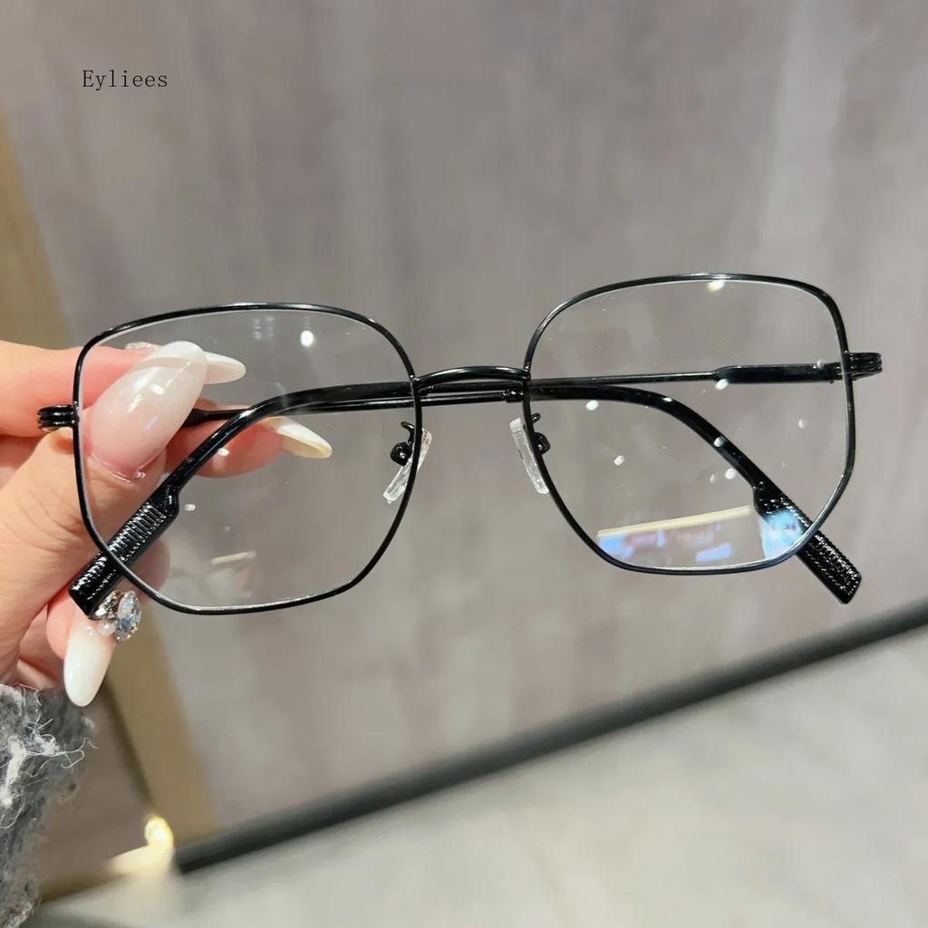 Oversize Square Spectacles for Female Male Anti- Blue-Ray Blocking PC Eyeglasses Shiny Frames Eye Spectacles clear glasses gafas