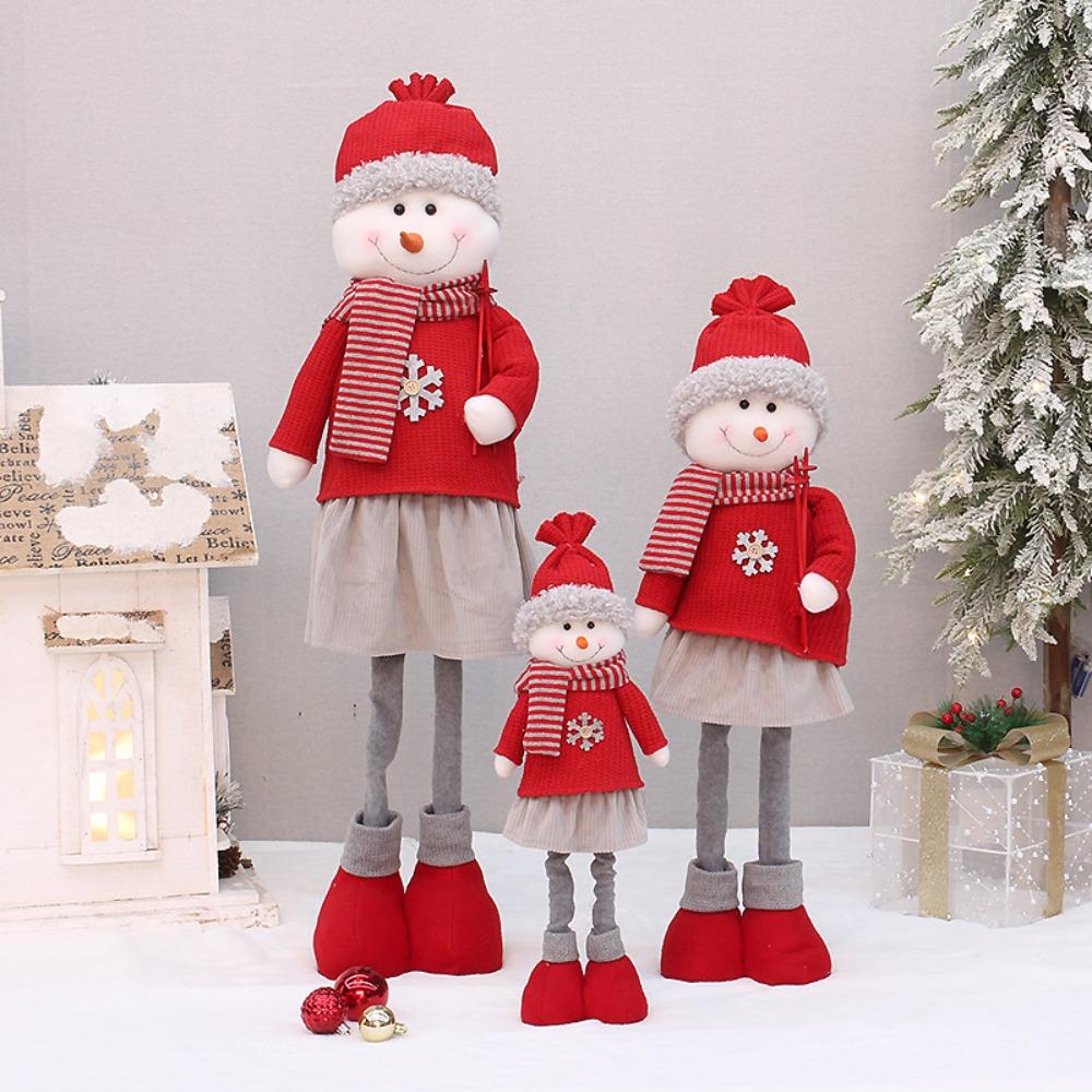 Soft Snowman Elk Telescopic Doll Santa Claus Merry Christmas Decoration  New Year Supplies
