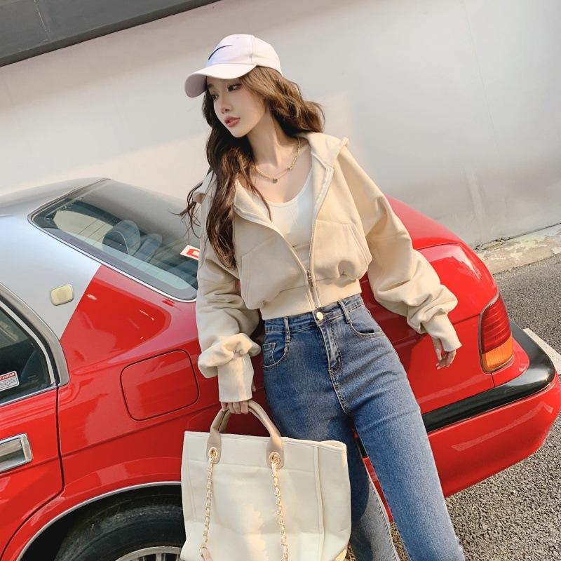 Хлопковая весенне-осенняя куртка-кардиган на молнии — фото 6