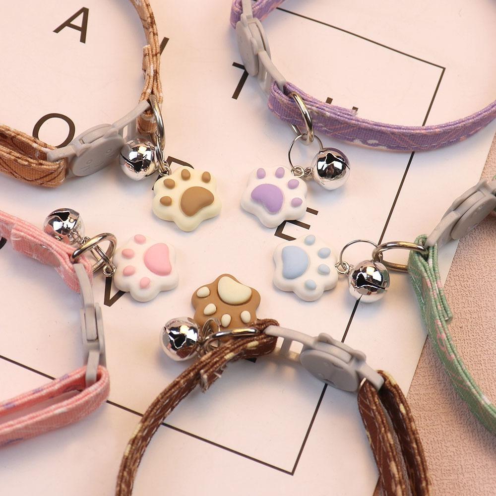 Cat Collar with Bell Pet Collar for Small Dogs Puppy Kitten Stuff Accessories Adjustable Footprint Cat Breakaway Collar MBO02
