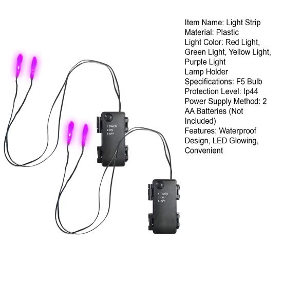 Luzes de Cordão de LED Brilhantes com Temporizador Luzes de Olho de LED Fantasmagóricas Iluminação de Halloween à Prova de Intempéries para Máscaras Caveiras Adereços