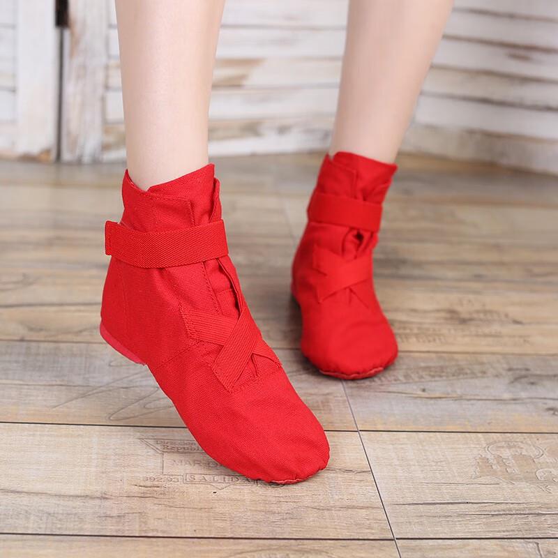 Women's High-Top Canvas Jazz Dance Boots
