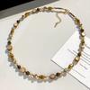 Handmade Necklace Beaded Sweater Chain Vintage Caramel Necklace  Jewelry Gift