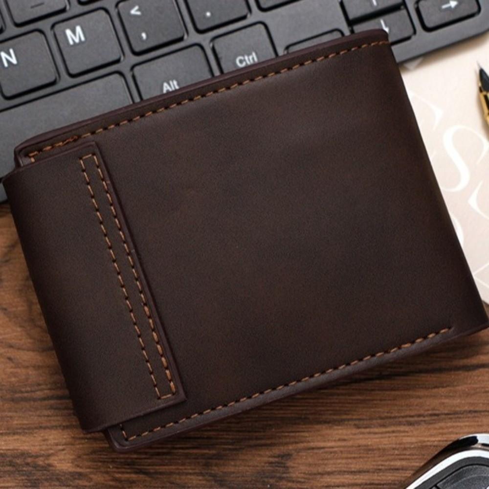 High Quality PU Leather Men's Wallet Short Portable Card Holder Bags Casual Multiple Card Slots Zero Wallet