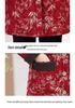 Floral Cotton-Padded Jacket with Fleece for Middle-Aged and Elderly Women - Mid-Length Winter Coat