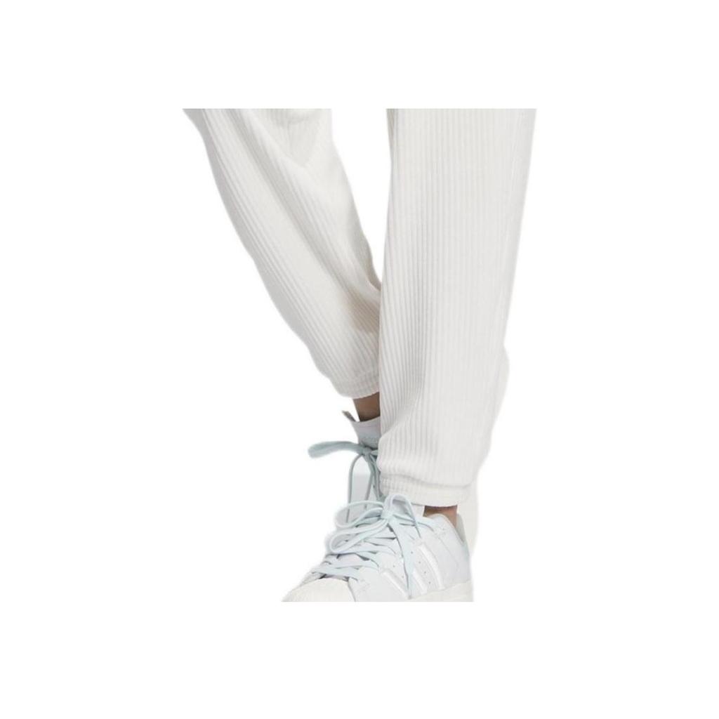 Adidas Originals Trefoil Solid Color Logo Embroidery Drawstring Casual Sport Pants Women Bottoms White HY7270