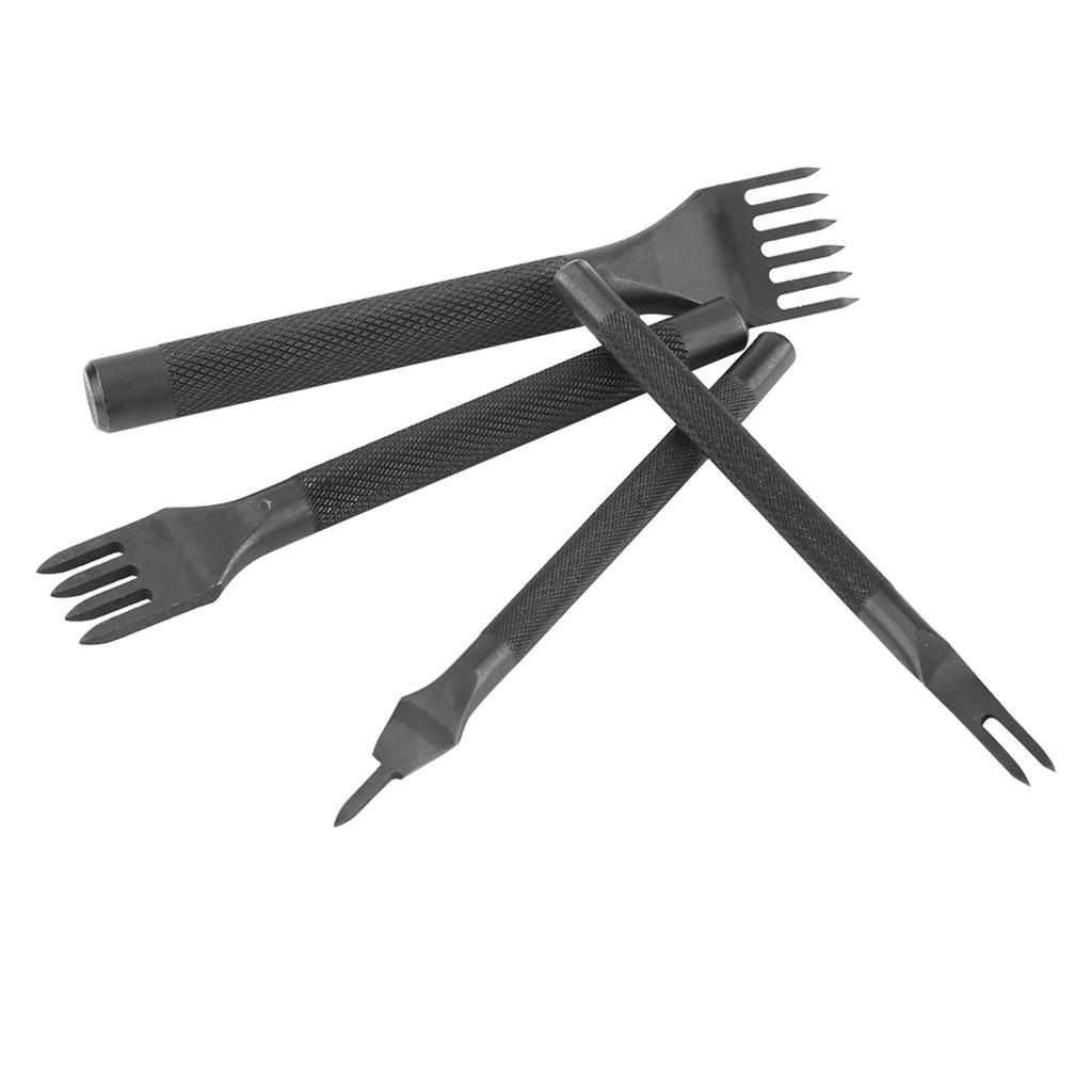 4 Pcs Set DIY Leather Hole Punch Stitching Tools Handmade Carft Kit(1+2+4+6 Teeths)