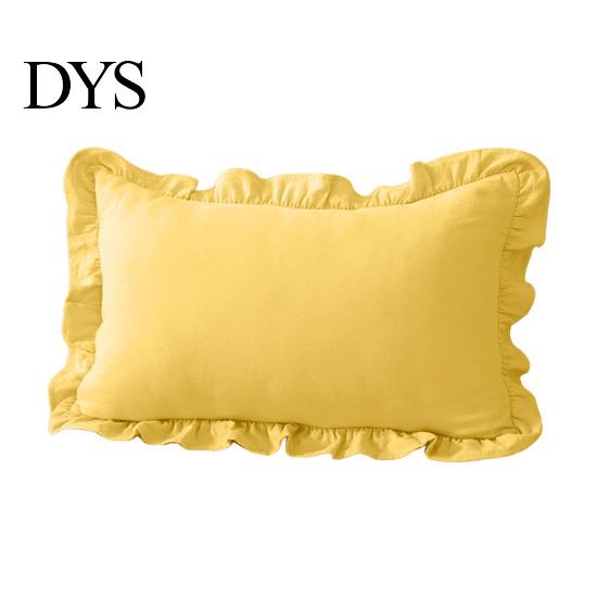 Quadratischer Schlafsofa-Deko-Rüschen-Kissenbezug, Baumwoll-Karomuster-Hülle mit Rüschenrand, 18x18 Unifarbene Kissen Zoll 20x12 Dekorative Hülle für