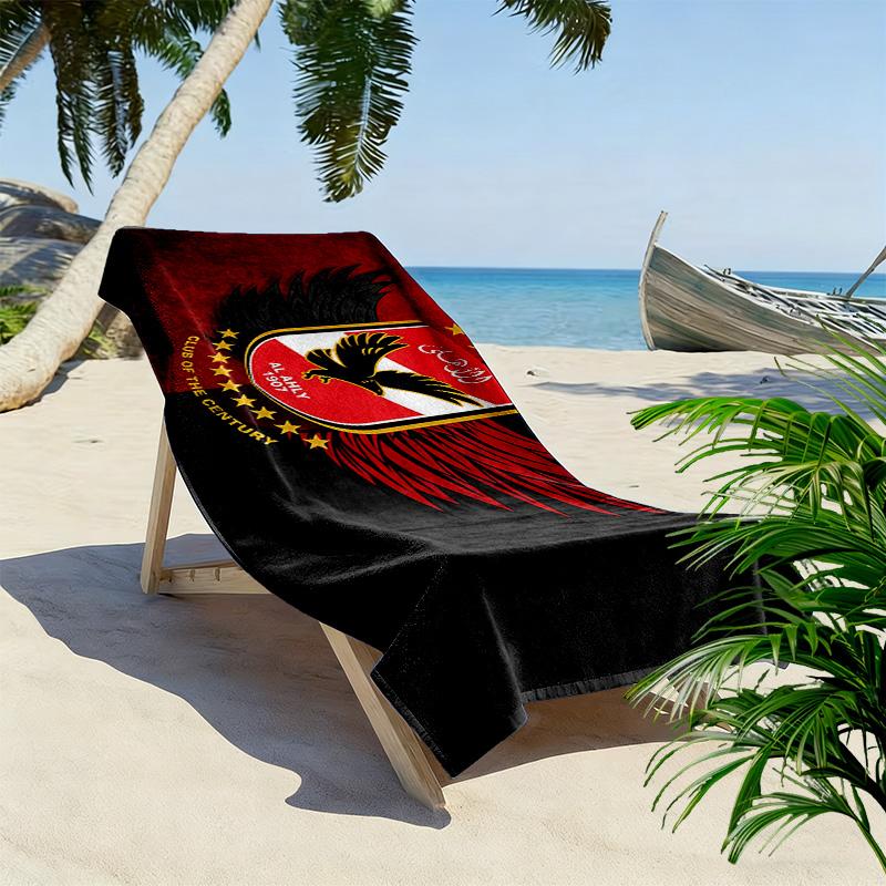 Ahly SC Print Beach Towel, Large Soft Quick Dry Towel for Beach Camping Swimming