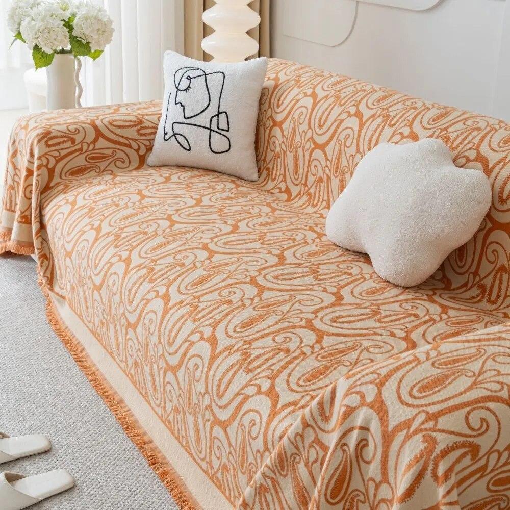 Paisley Sofa Cushion Cover Double Side Couch Cover Sofa Slipcover Universal Anti-cat Sofa Cover 1.2.3.4 Seat Bandanna Blanket