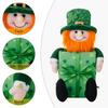 2 stuks Unieke Beeldjes Patrick's Day Kabouters Kleurrijke Poppen Accent voor Eettafel of Bureau Geluksblad Decoraties