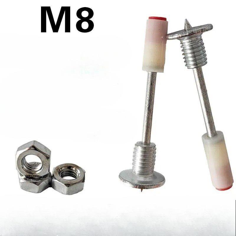 5pcs Threaded Nail Anchor Set with Nuts, Wall Fixings for Light Fixtures and Ceiling Lamps, Easy Install Expansion Screws for Home