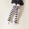 Over Knee Silk Long Socks with Cute Cats Claw Pattern for Daily Wear or Cosplay Striped Thigh High Stockings for Women