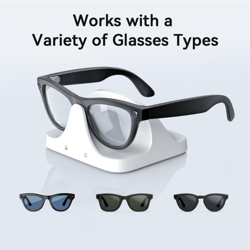 Portable Intelligent Charging Station With Magnetic Technology For Eyewear Technology Glasses ABS Case Home Office Use