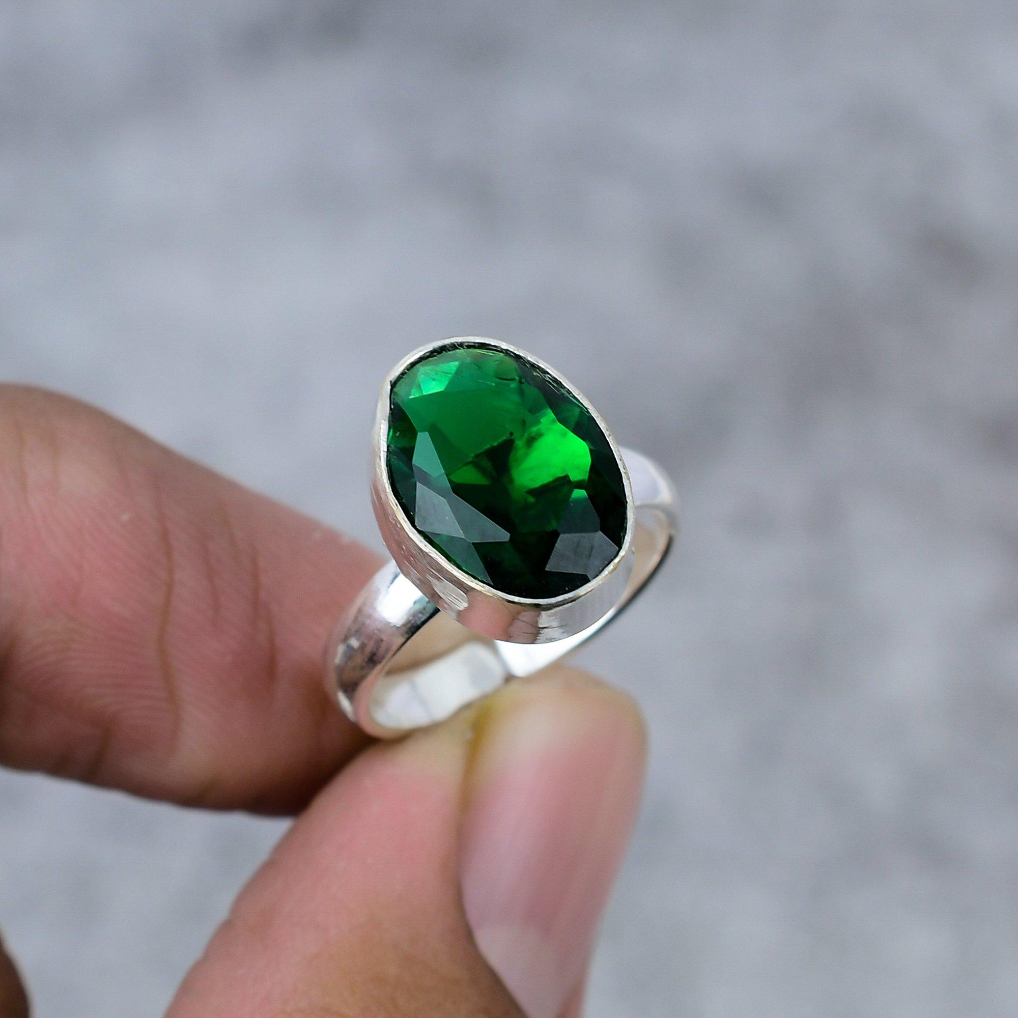 

Chrome Diopside Gemstone Handmade 925 Sterling Silver Jewelry Ring Size 11 M-281