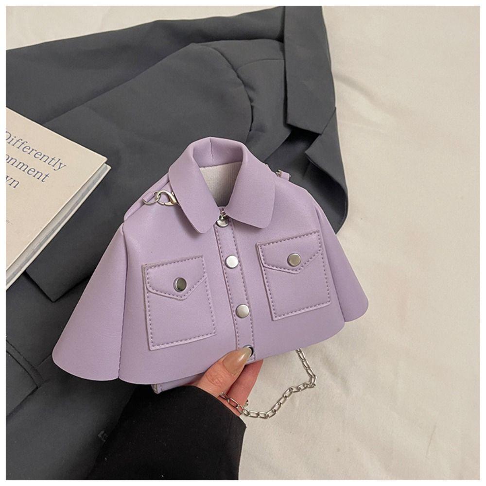 Solid Color Clothes Shaped Crossbody Bag PU Leather Women Handbag Retro Chain Shoulder Bag Ladies