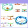 Neues böhmisches Stil wasserdichtes Wachsfaden handgewebtes Armband-Set mit Legierungs-Gänseblümchen-Perlen
