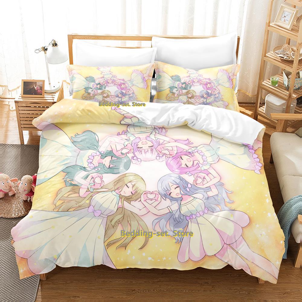 Assault Lily Bouquet Bedding Set Single Twin Full Queen King Size Bed Set Adult Kid Bedroom Three-Piece Suits Anime Bed Sheet Se